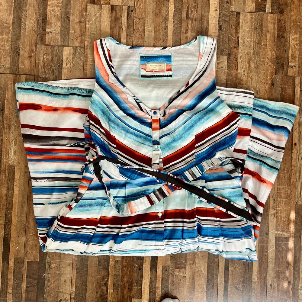 Anthropologie Moulinette Soeurs Afterlight Striped Midi Dress Multicolor Sz M - Picture 15 of 16